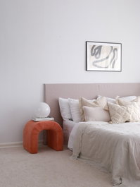 Atelier Del Sofa Puf de Terciopelo Coral